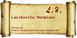 Laczkovits Hermiusz névjegykártya